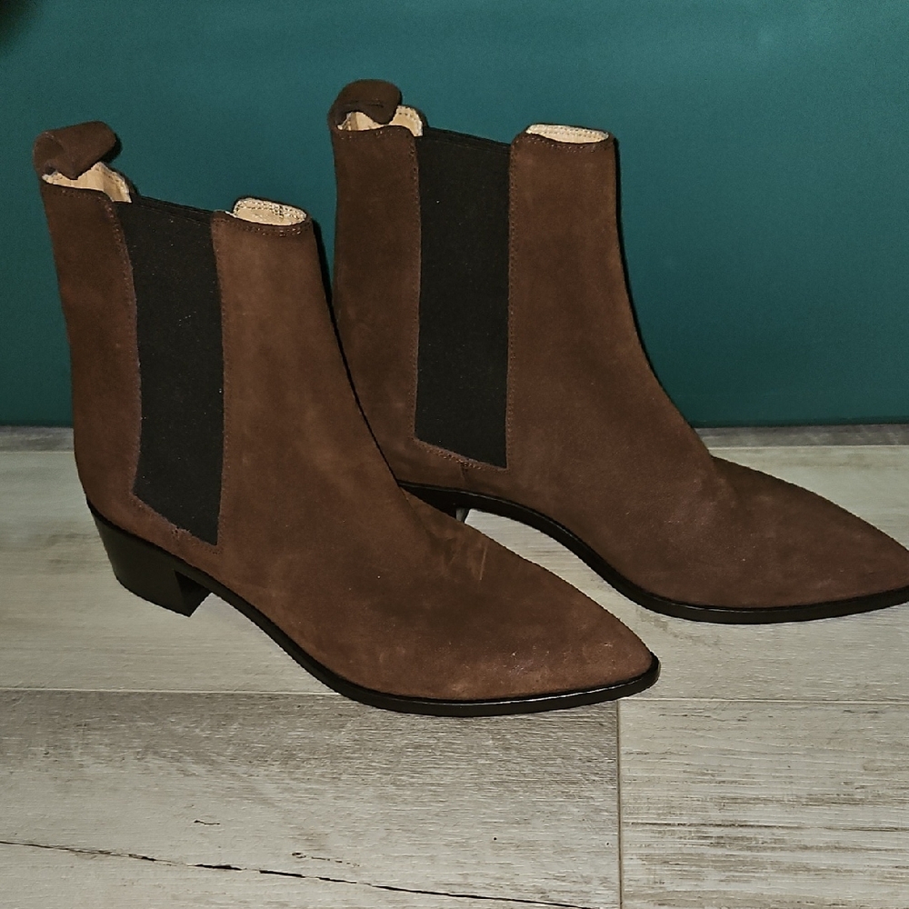 Aeyde Chocolate Suede Ankle Boots